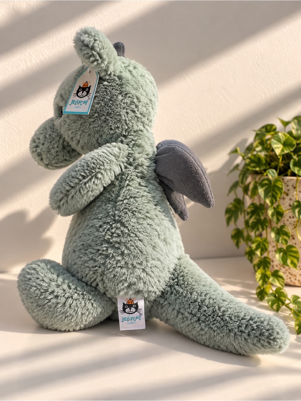 JellyCat Bashful Dragon Medium Sage Green Plush Stuffed Animal OUT OF STOCK - Picture 2 of 5